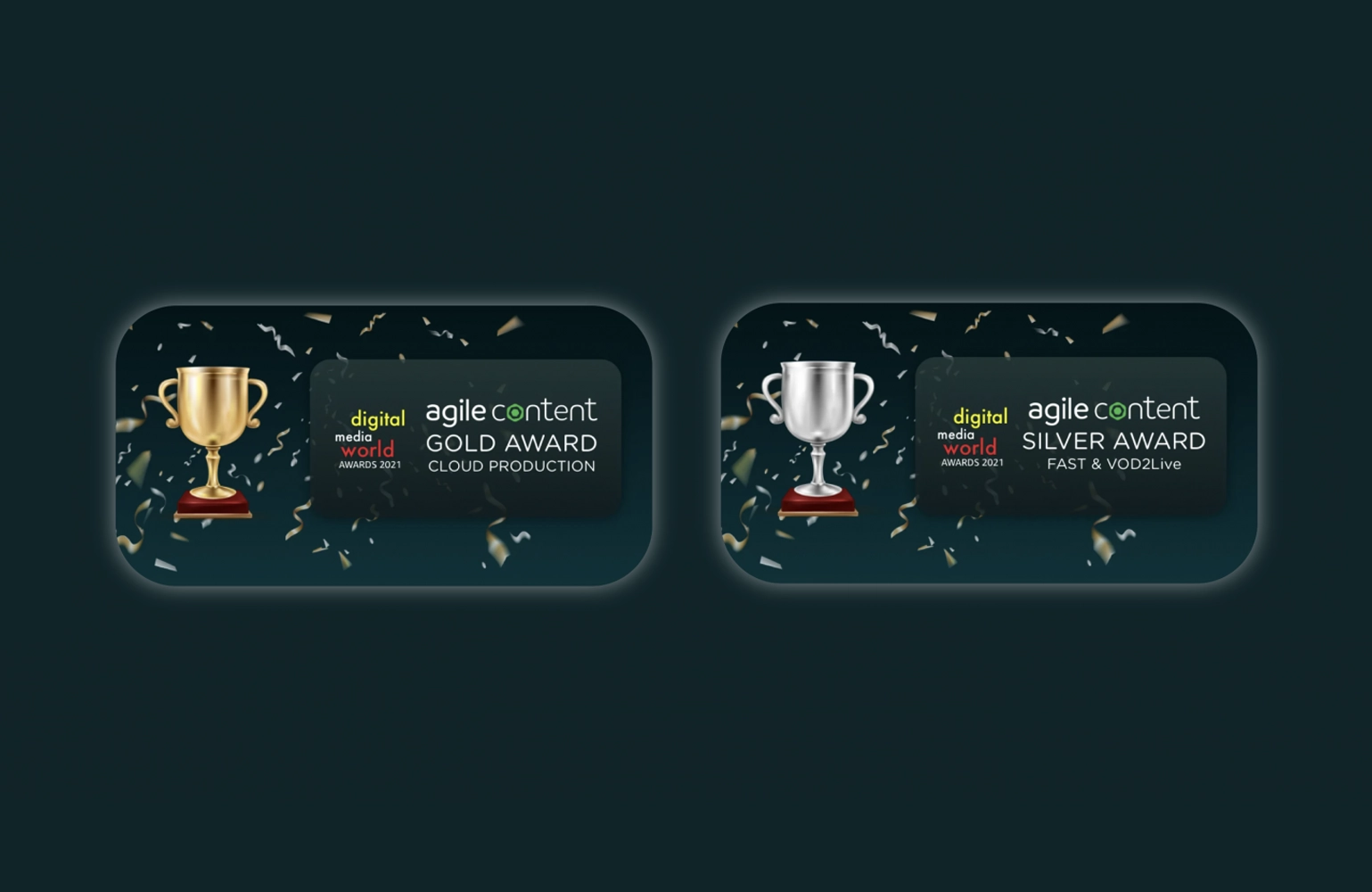 Agile Content picks up Gold and Silver at the Digital Media World Awards 2021